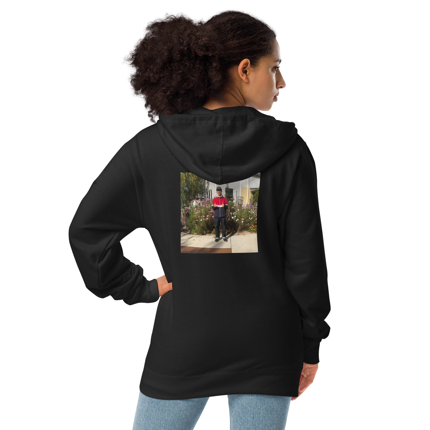 Unisex fleece zip up hoodie with DJ Son Logo (Non Trippy)